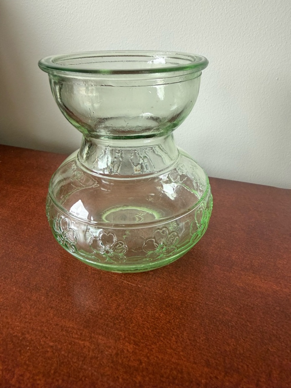 Green Glass Floral Accent Vase - Home Accents